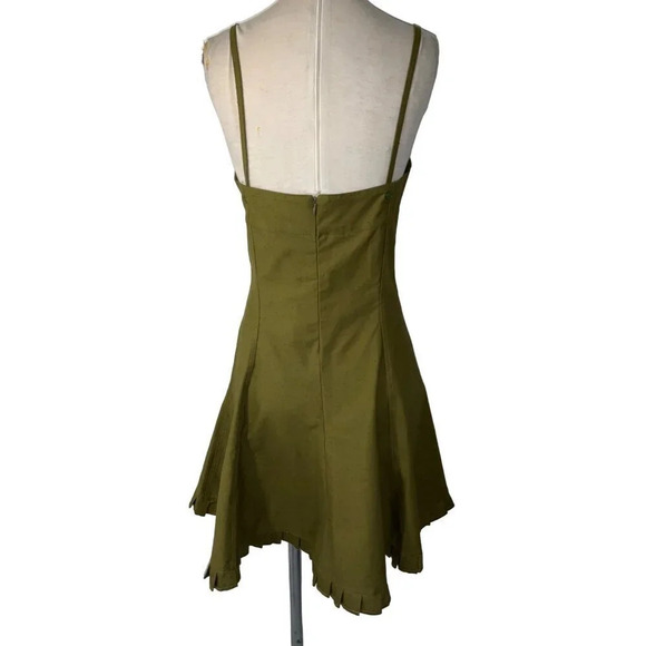 Ludovic de Saint Sernin Easy Cleavage Dress in Olive Green Medium New Womens - Picture 6 of 16